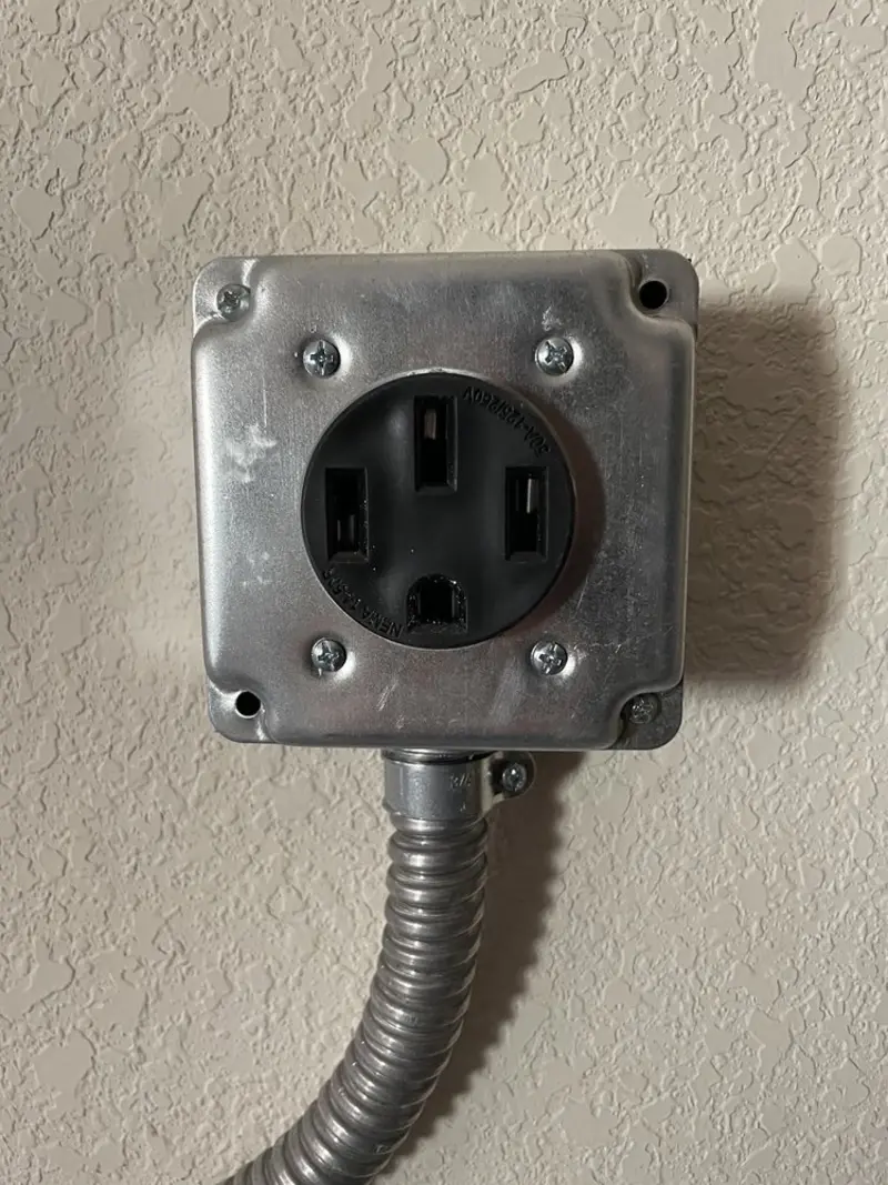 NEMA 14-50 outlet installed for Electrical Panel Upgrade in Brea